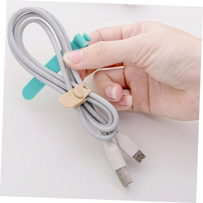 10PCS Mobile Phone Cable Winder, Earphone Clip, Charger Cord Organizer, Management Silicone Wire Cord Fixer, Holder Cable Belt