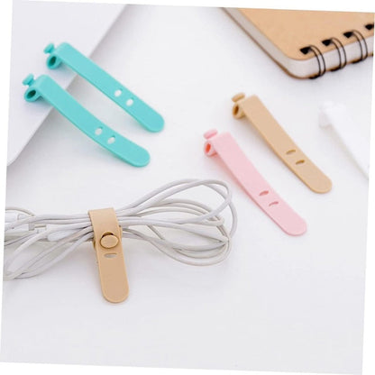 10PCS Mobile Phone Cable Winder, Earphone Clip, Charger Cord Organizer, Management Silicone Wire Cord Fixer, Holder Cable Belt