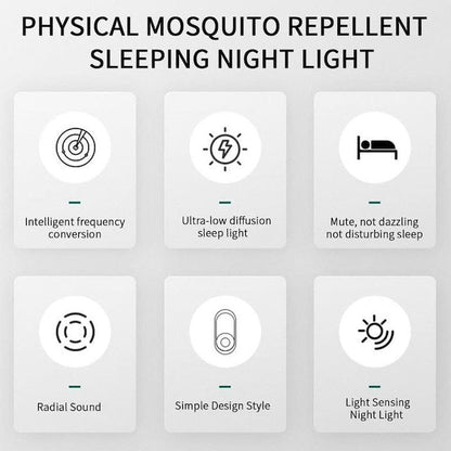 Mosquito and Bugs Repeller Night Light, Silent Mosquito Killer with LED Light, Plug-in Ultrasonic Pest Repellent Lamp