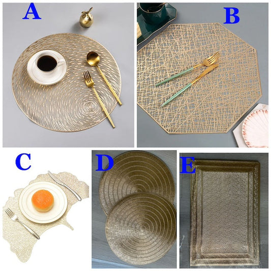 Set of 6 Non Woven Table Mats, Environmentally Friendly PVC Place Mats, Hand Woven Table Mats for Kitchen, Living Room, Office