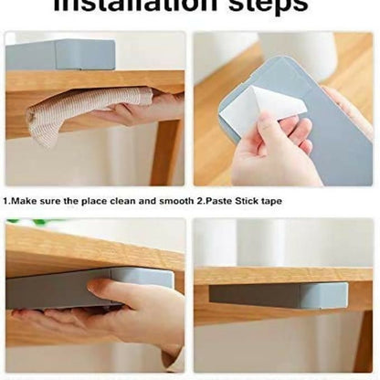 Hidden Drawer Storage Box, Under Desk Drawer, Tray Mini Desk Organizer, Self-Stick Pop-Up Hanging Drawer