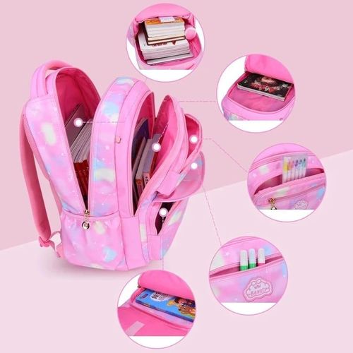 Kids Multiple Pocket School Bag – Spacious, Organized & Durable Backpack for Girls