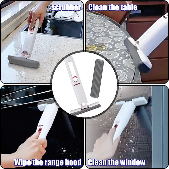 Self Squeezing Desktop Mini Mop, Hand Wash Free Mini Mop with Special Cotton Head, Portable Self-Squeeze Mop