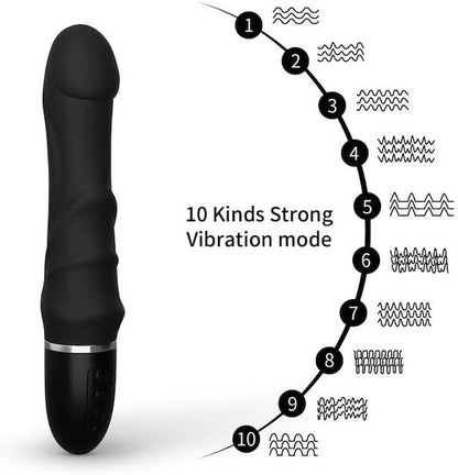 Seven Inch Dildo Vibrator, 10 Vibrating Modes, Has Veins to Enhance Stimulation, Adult Toy Silicone Dildo Sex Toy