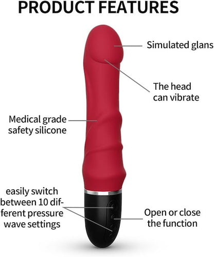 Seven Inch Dildo Vibrator, 10 Vibrating Modes, Has Veins to Enhance Stimulation, Adult Toy Silicone Dildo Sex Toy