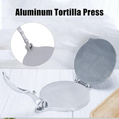Tortilla Maker Press Heavy Aluminium Meat Press Dough Press Foldable Gadgets Bakeware Kitchen Accessories Pie Tools - Silver