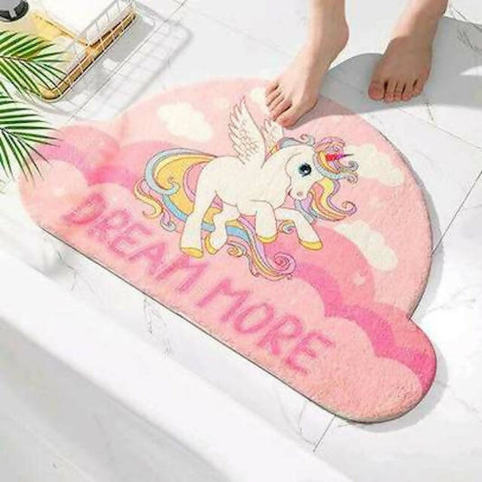 Kawaii Rug for Home Bath Living Room Floor, Non-Slip Rainbow Gamer Unicorn Welcome Entrance Doormat Carpets(90cm by 60 cm)