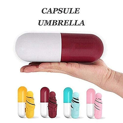 Capsule Umbrella, Ultra Light and Small Mini Umbrella with Cute Capsule Case, Multicolor Folding Compact Pocket Umbrella