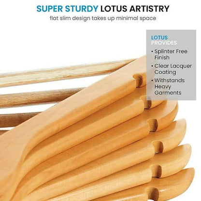 Wooden Coat Clothes Hangers With non-slip Suit Trouser bar
