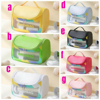 Transparent Washbag/Cosmetic Bag, PVC PU Material, High Capacity, Easy to Carry