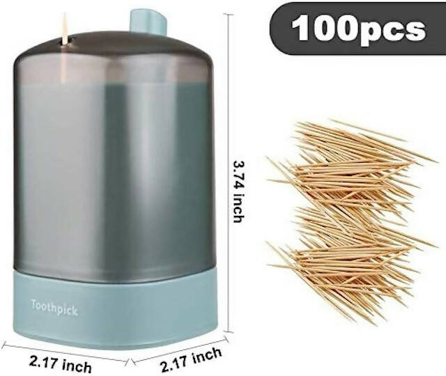 Automatic Toothpicks Holder, Toothpick Holder Dispenser with 100 Natural Wooden Tooth Cleaning Toothpicks, Quick Automatic Pop-Up Dispenser Holder, Toothpick Storage Box for Kitchen, Home, Restaurant